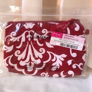 Thirty-One, Mini Zipper Pouch, NEW, Red & White.